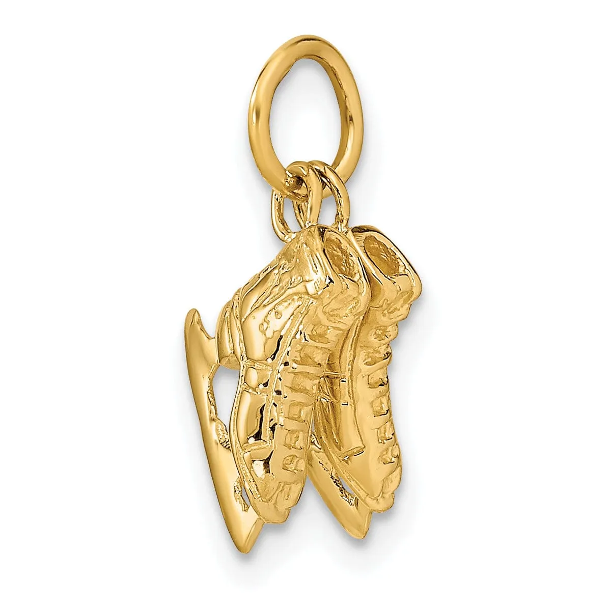 14k Yellow Gold Pair of Ice Skates Pendant