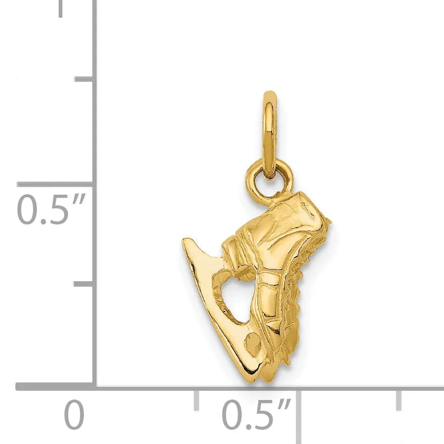 14k Yellow Gold Pair of Ice Skates Pendant