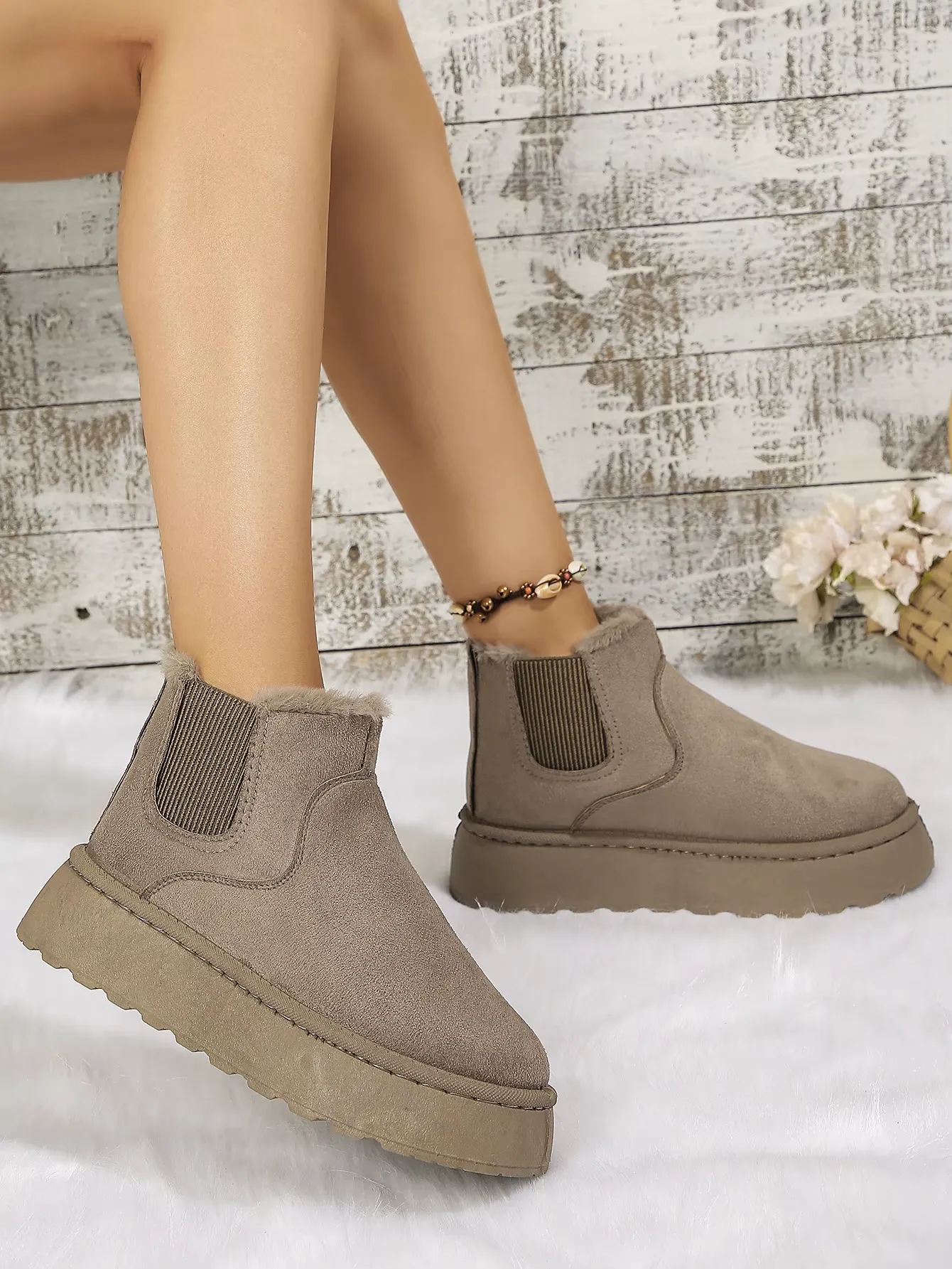 2PCS Cozy Height Increasing Ankle Thick-Soled Boots