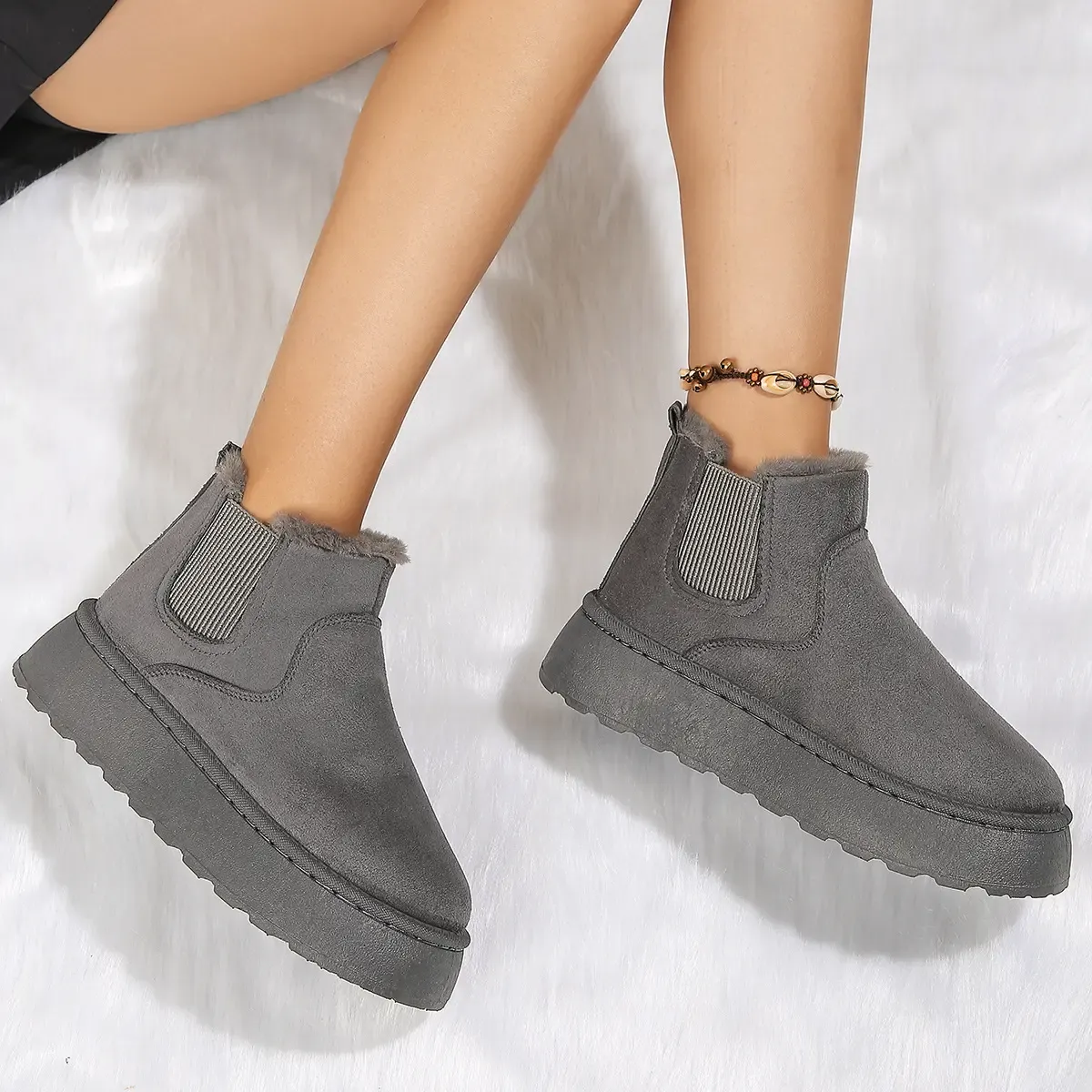 2PCS Cozy Height Increasing Ankle Thick-Soled Boots