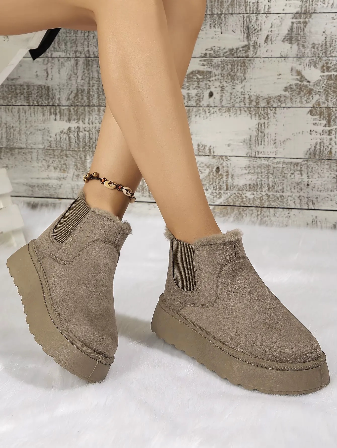 2PCS Cozy Height Increasing Ankle Thick-Soled Boots