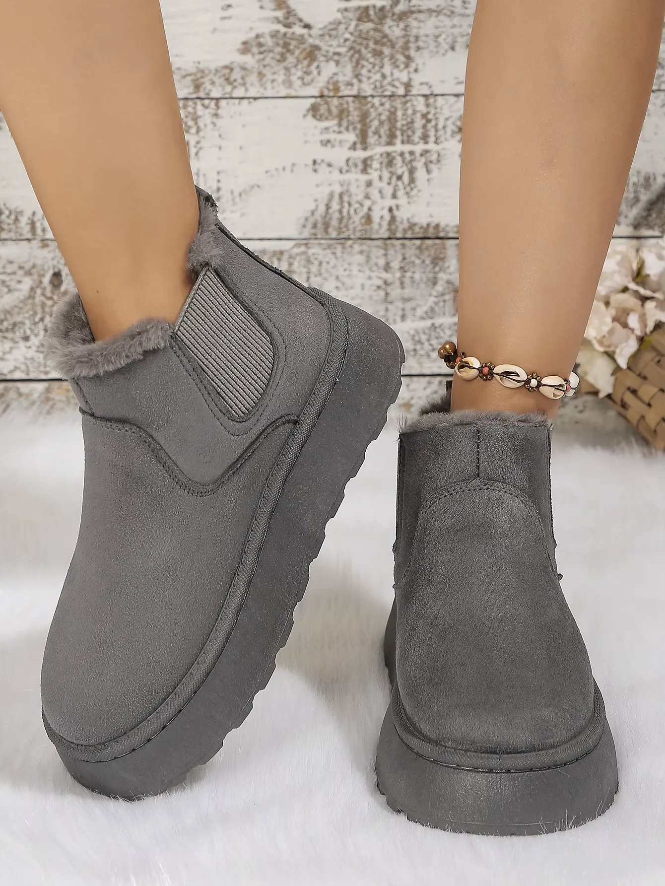 2PCS Cozy Height Increasing Ankle Thick-Soled Boots