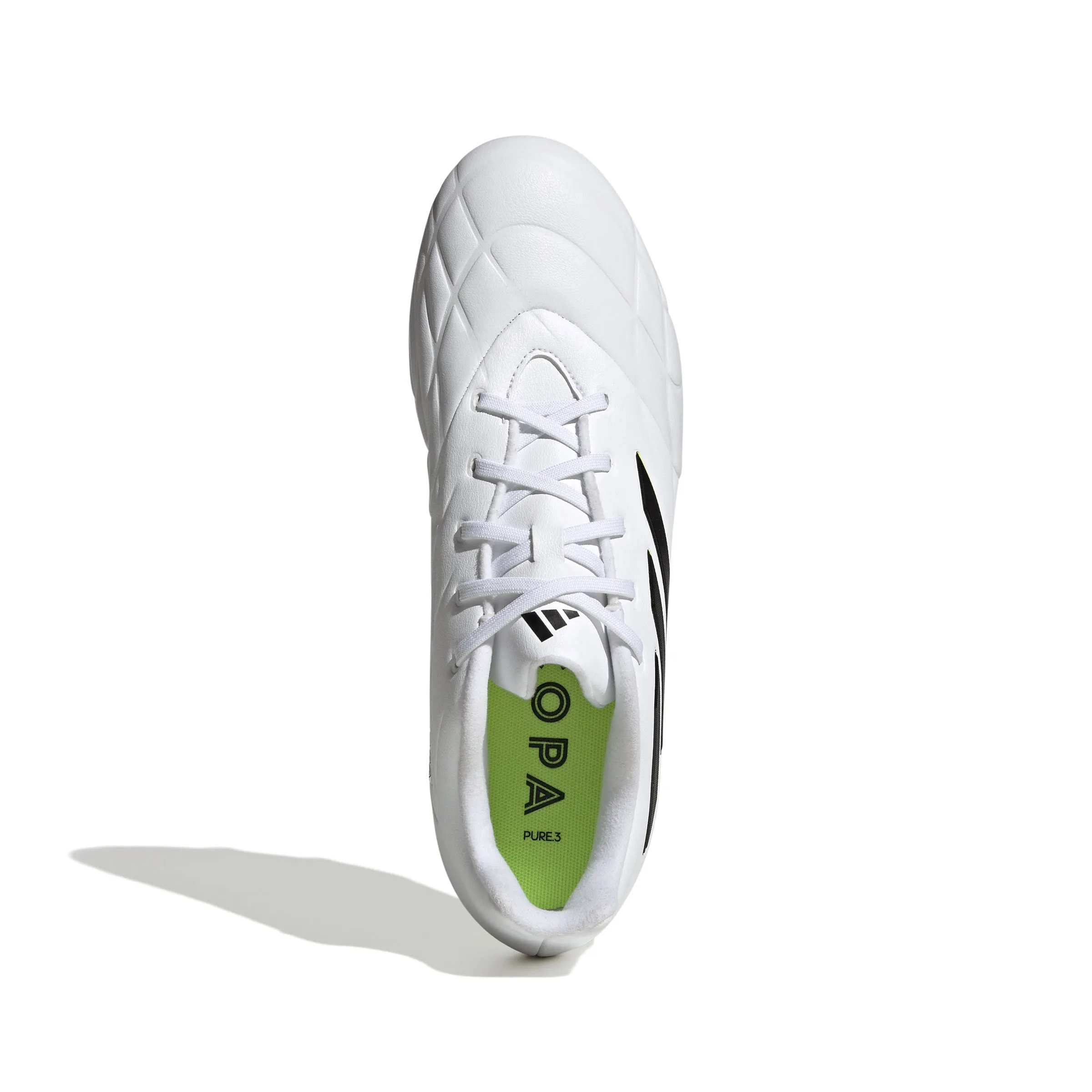 adidas Copa Pure.3 FG Soccer Cleats - Cloud White/ Core Black/ Lucid Lemon