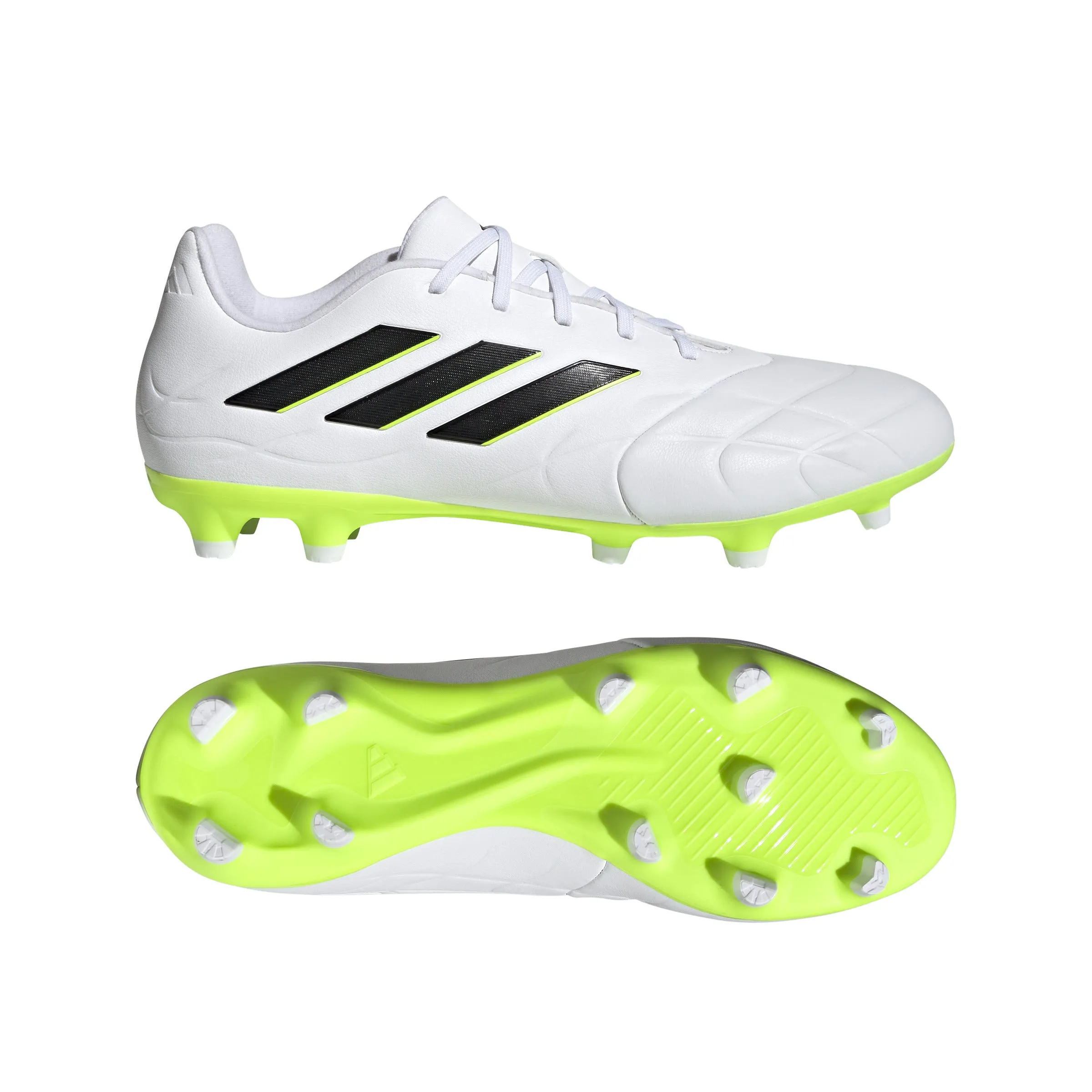 adidas Copa Pure.3 FG Soccer Cleats - Cloud White/ Core Black/ Lucid Lemon