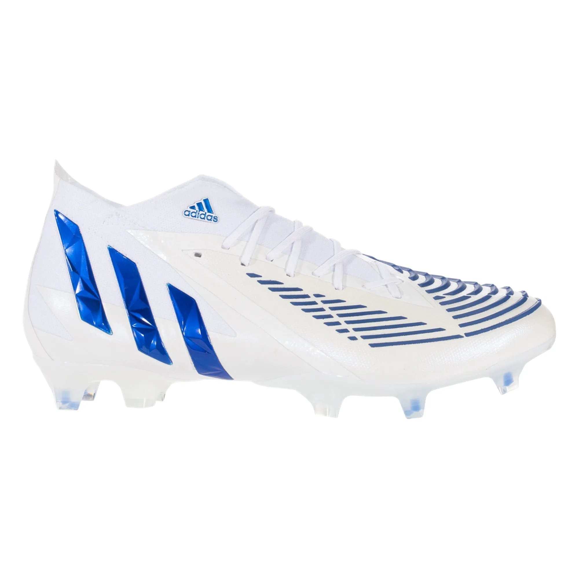 adidas Predator Edge.1 FG Firm Ground Soccer Cleat - Footwear White/Hi res Blue/Footwear White