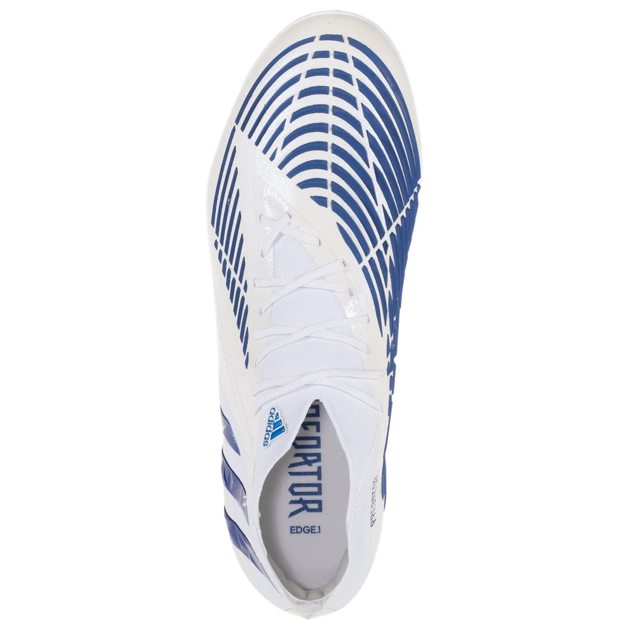 adidas Predator Edge.1 FG Firm Ground Soccer Cleat - Footwear White/Hi res Blue/Footwear White