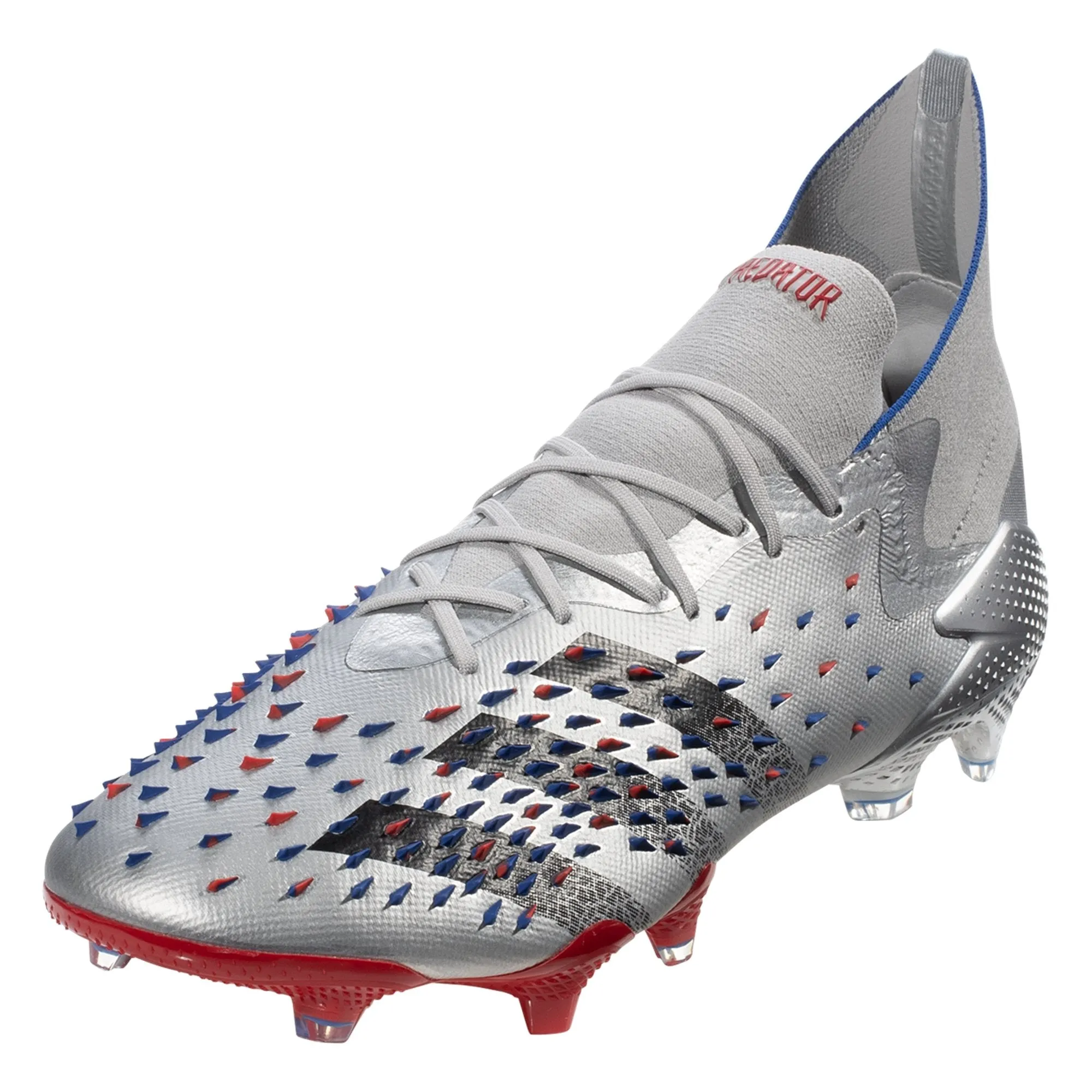 adidas Predator Freak .1 Firm Ground Soccer Cleat -  Silver Metallic/Core Black/Scarlet