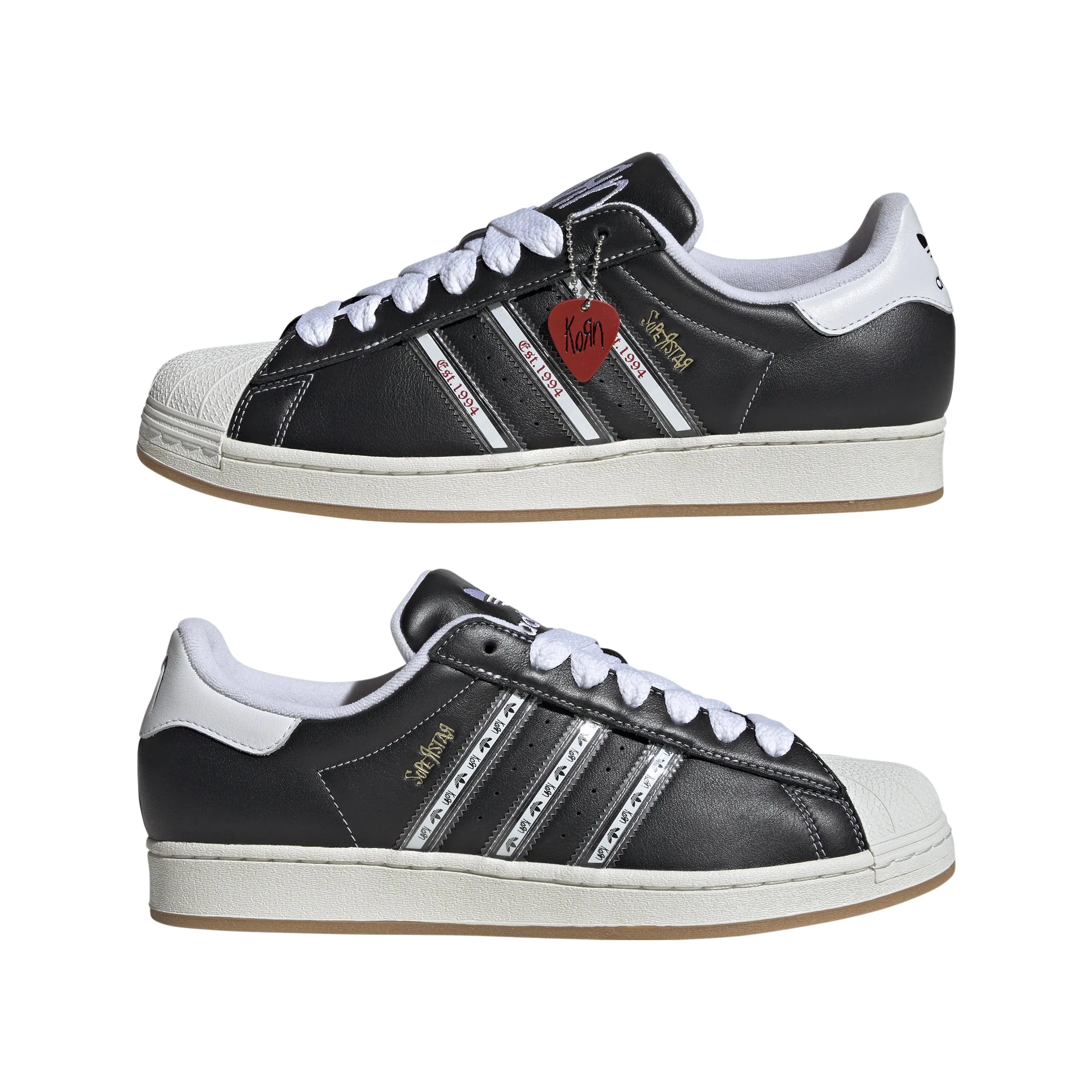 Adidas Superstar KoRn Shoes-Core Black / Transl / Better Scarlet