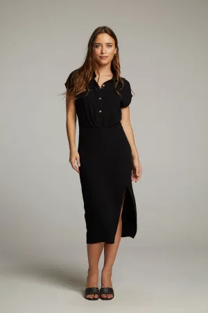 Atlantic True Black Midi Dress