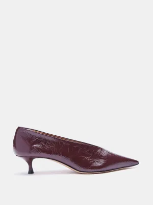 Aubergine naplack babouche kitten heels