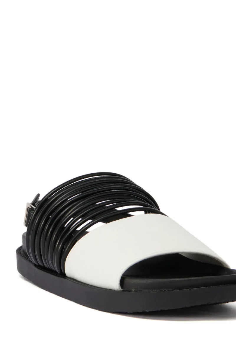 AZALEA WANG HILAIRE BLACK COLORBLOCK SANDAL