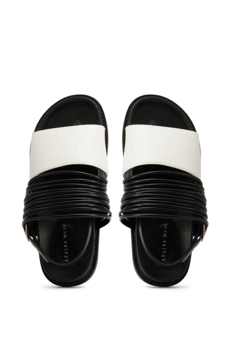 AZALEA WANG HILAIRE BLACK COLORBLOCK SANDAL