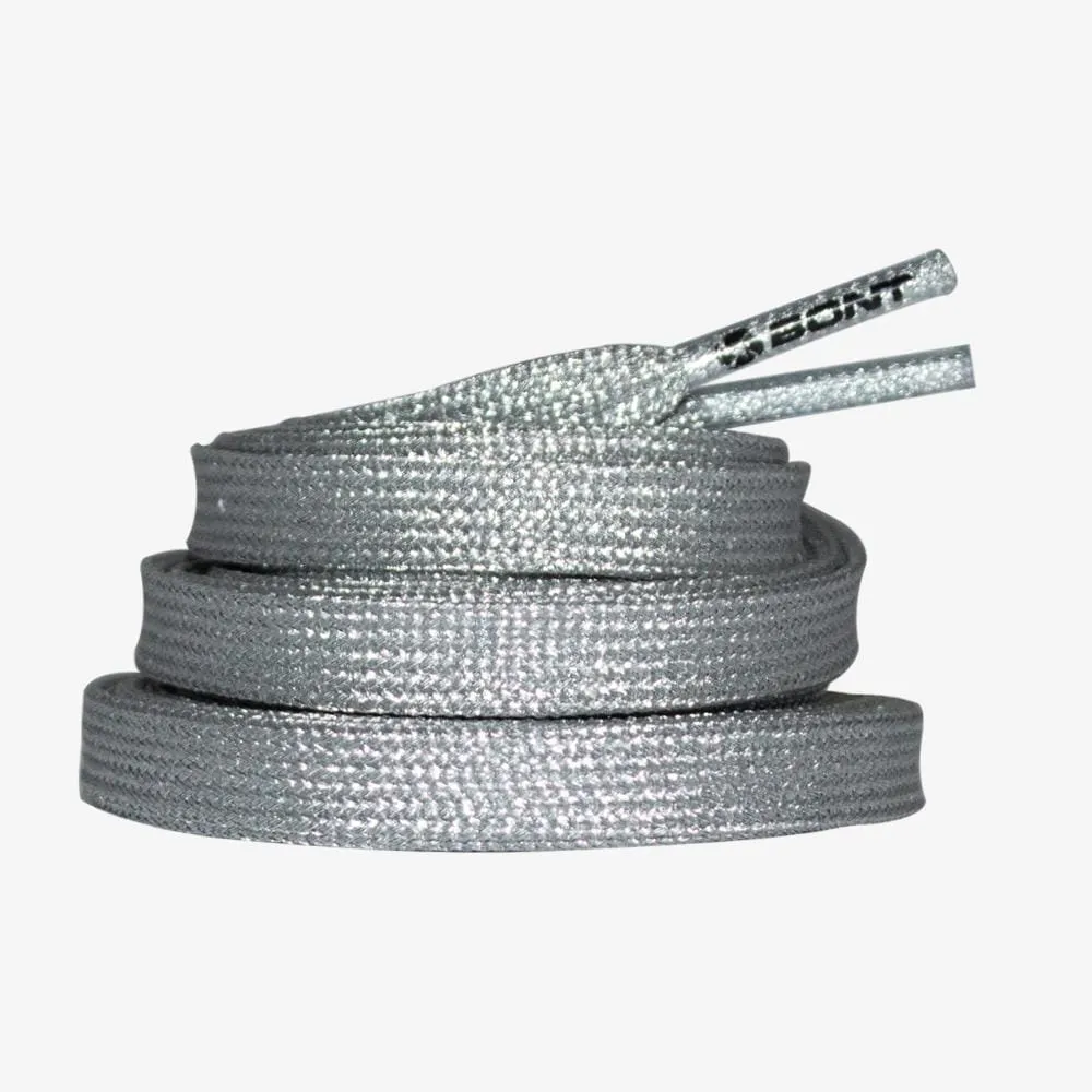 Bont Shimmer Skate Laces 8mm - Cyborg Silver - Multiple Sizes