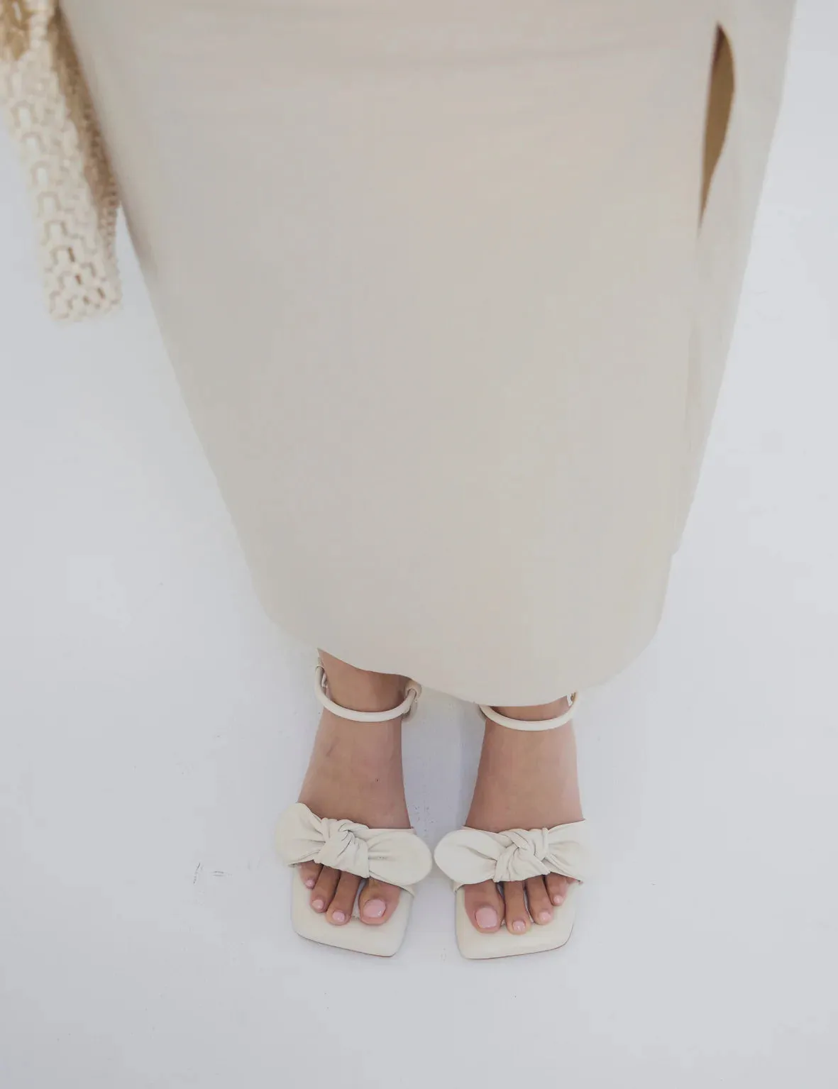 Bow Kitten Heel | Cream