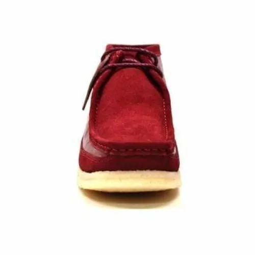 British Walkers Walker 100 Wallabee Boots Men's Burgundy Suede and Leather