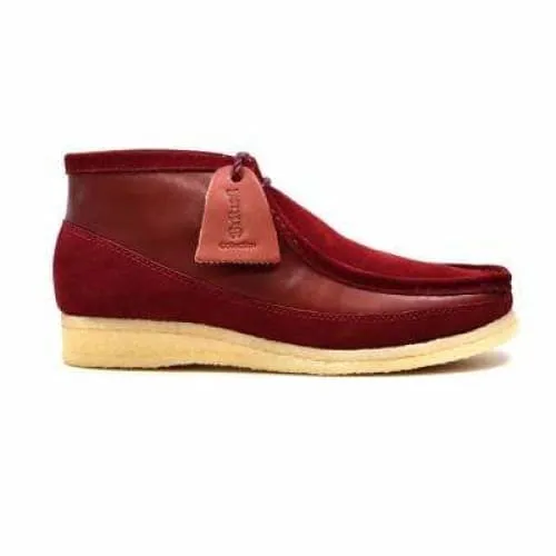 British Walkers Walker 100 Wallabee Boots Men's Burgundy Suede and Leather