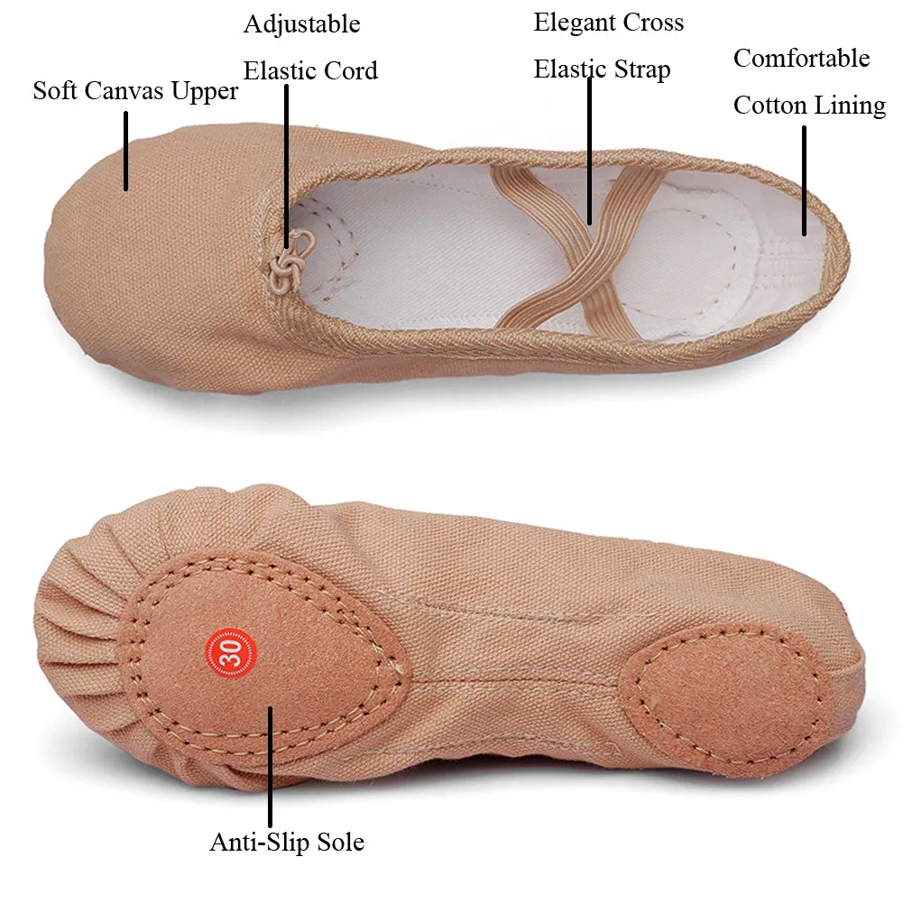 Canvas Slip on Ballet Dancing Yoga Practice Flats