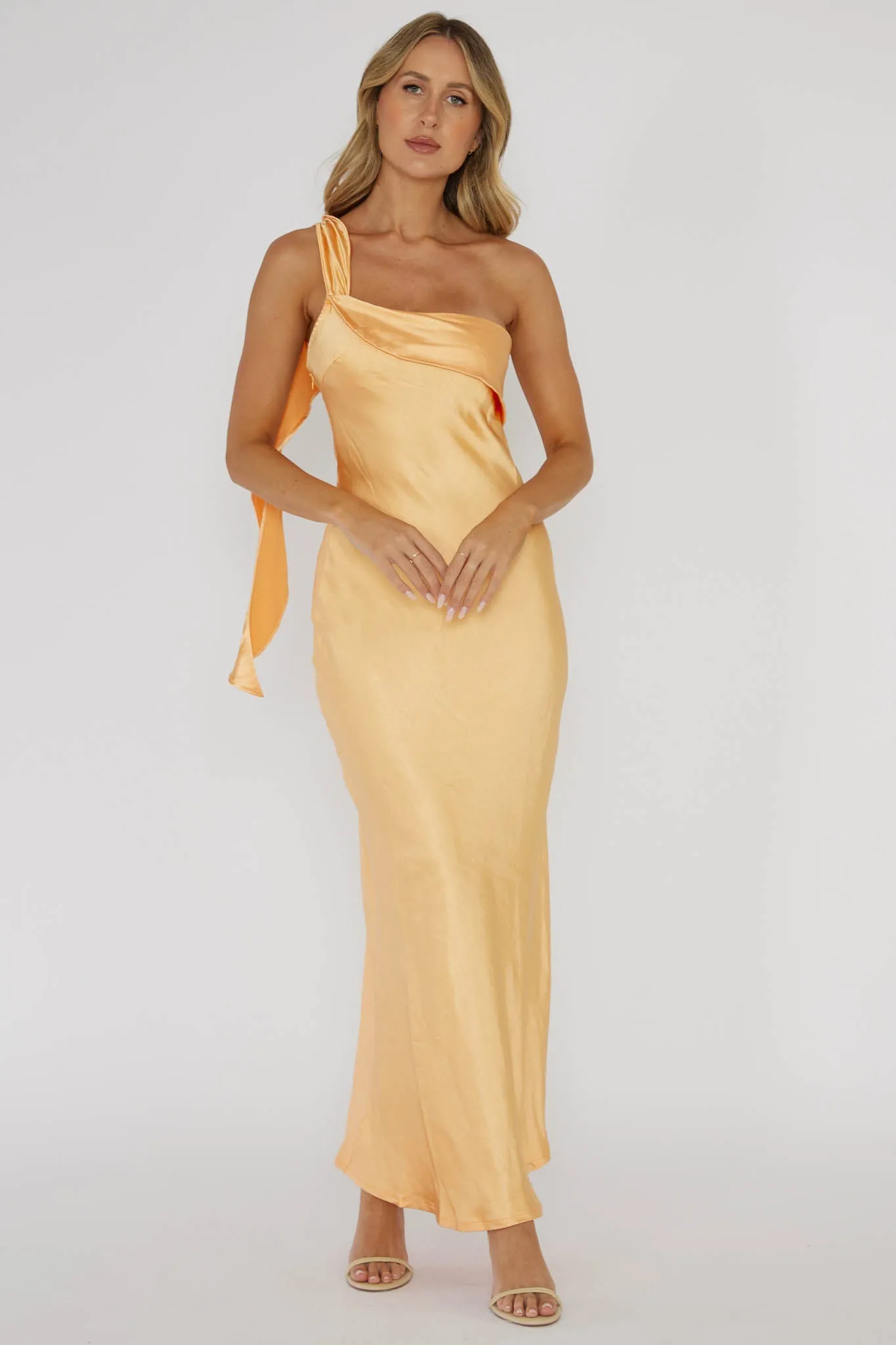 Carmel One-Shoulder Sash Maxi Dress Rockmelon