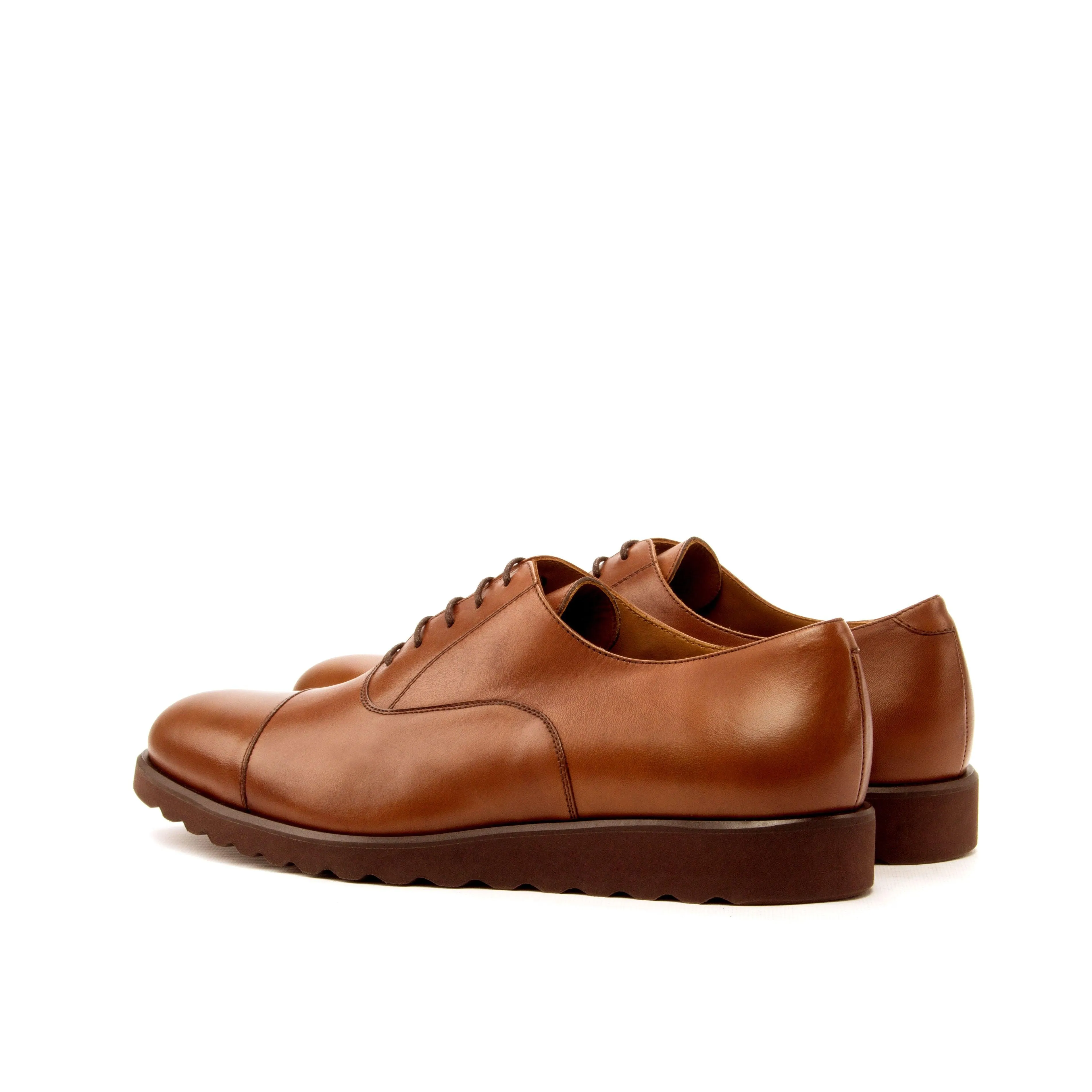 Casual Brown Leather Oxford Shoes