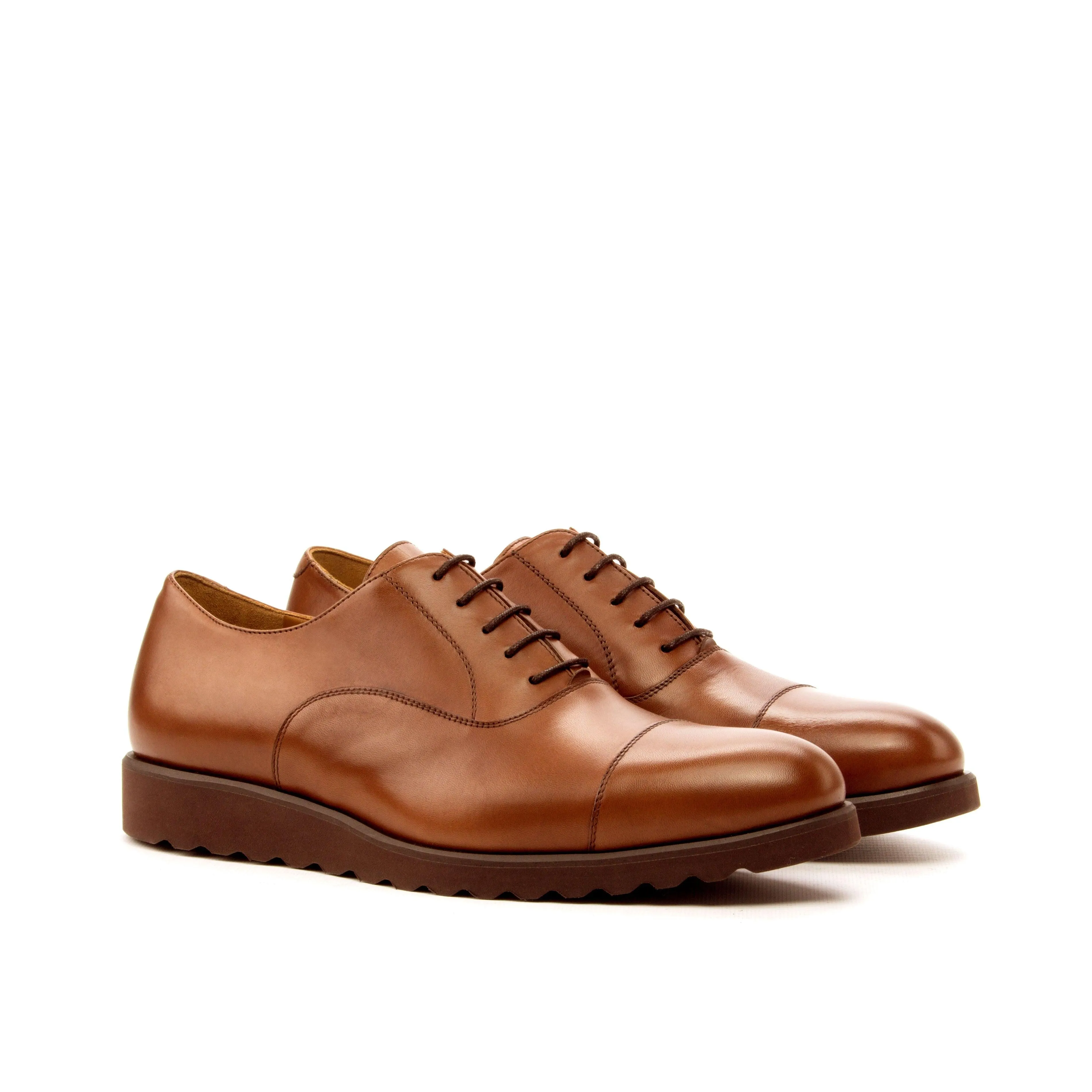 Casual Brown Leather Oxford Shoes