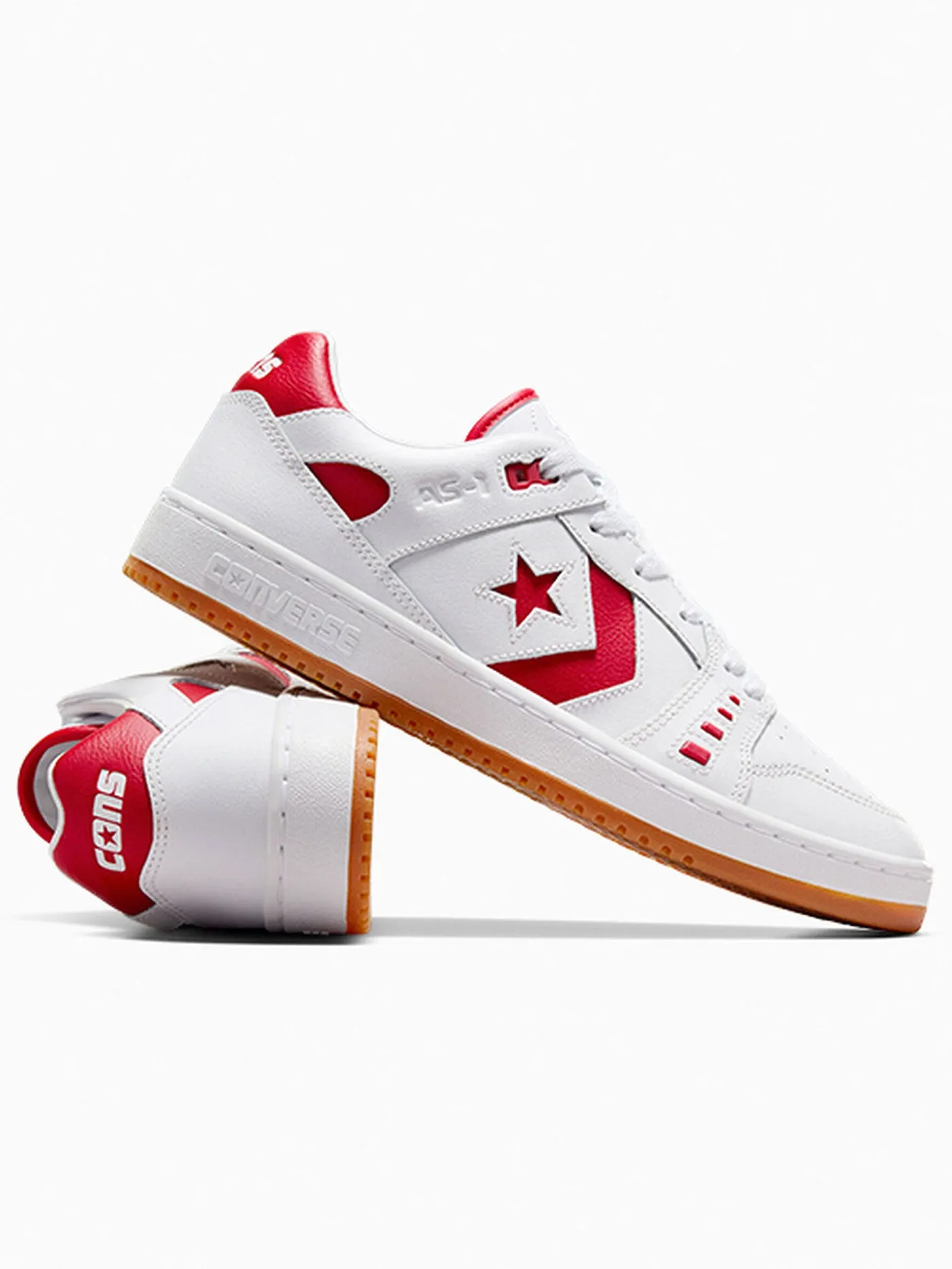 Cons AS-1 Pro Leather White/Red/White Shoes