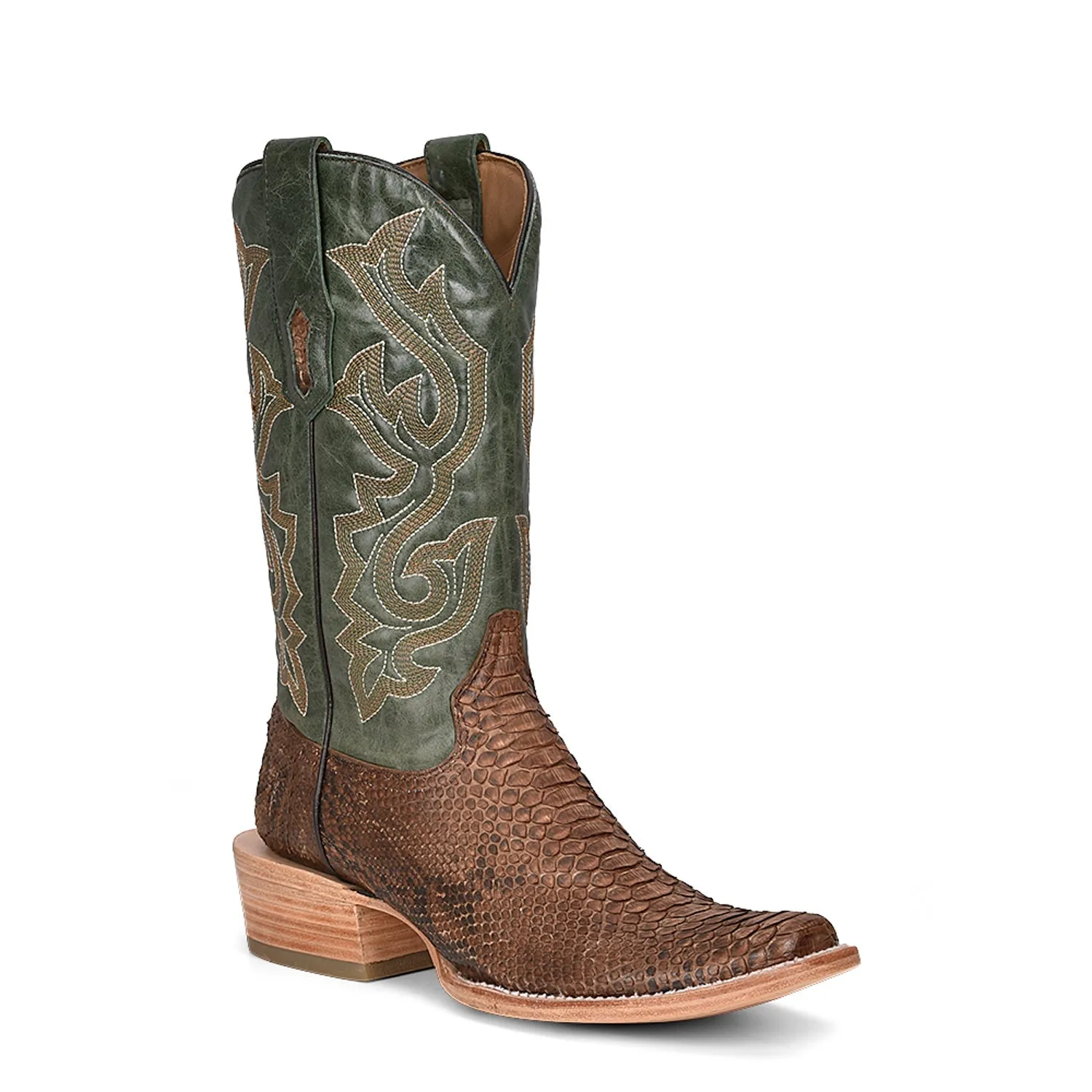 Corral Mens Python Cowboy Boots Snake Green/Brown