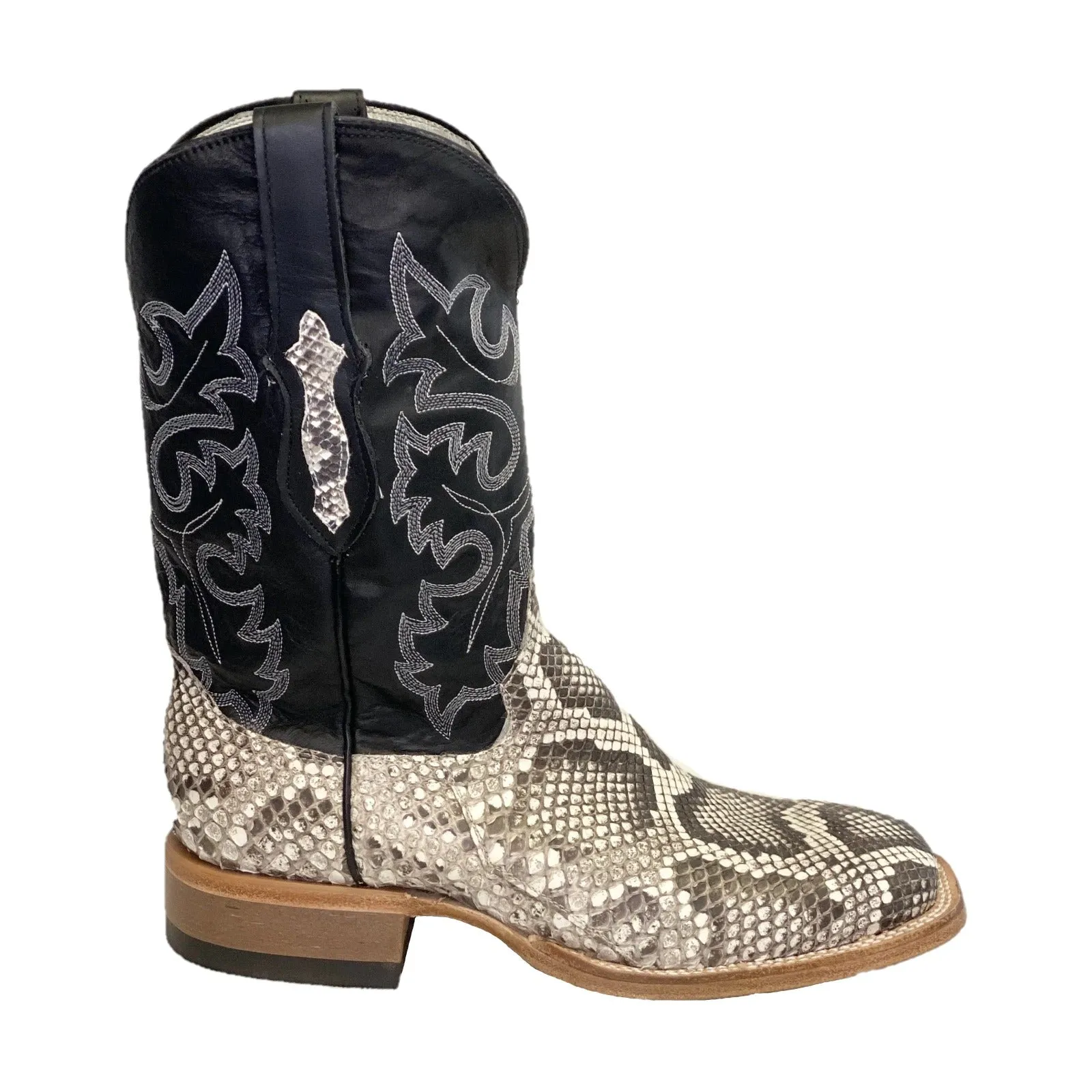 Cowtown Men's Natural Reticulated Python Square Toe Boots Q809