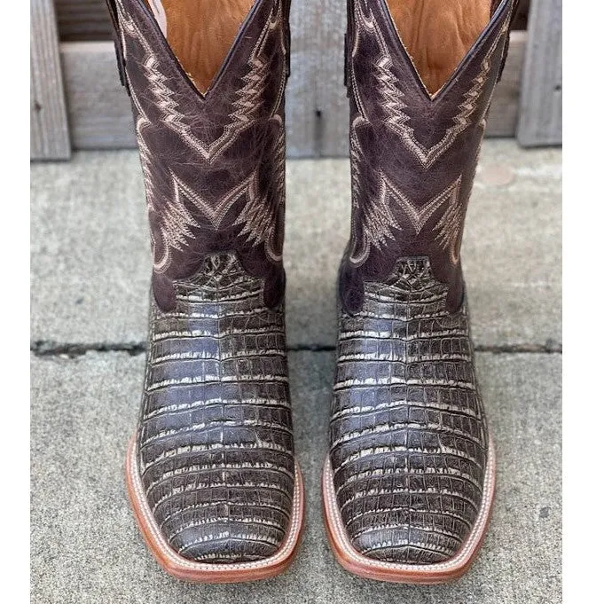 Cowtown Men's Rustic Caiman Print Square Toe Boots Q6150