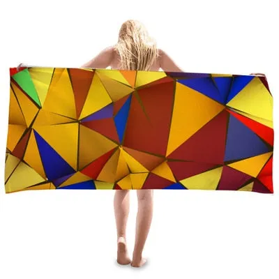 Creative Geometric Printing Beach Towel Outdoor Quick Drying Swimming Surfing Sport Towels Yoga Mat Beach Chair Blanket 80*160cm