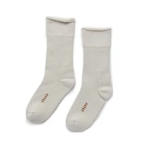 Cushioned Roll Top Organic Cotton Crew Socks - Wheat