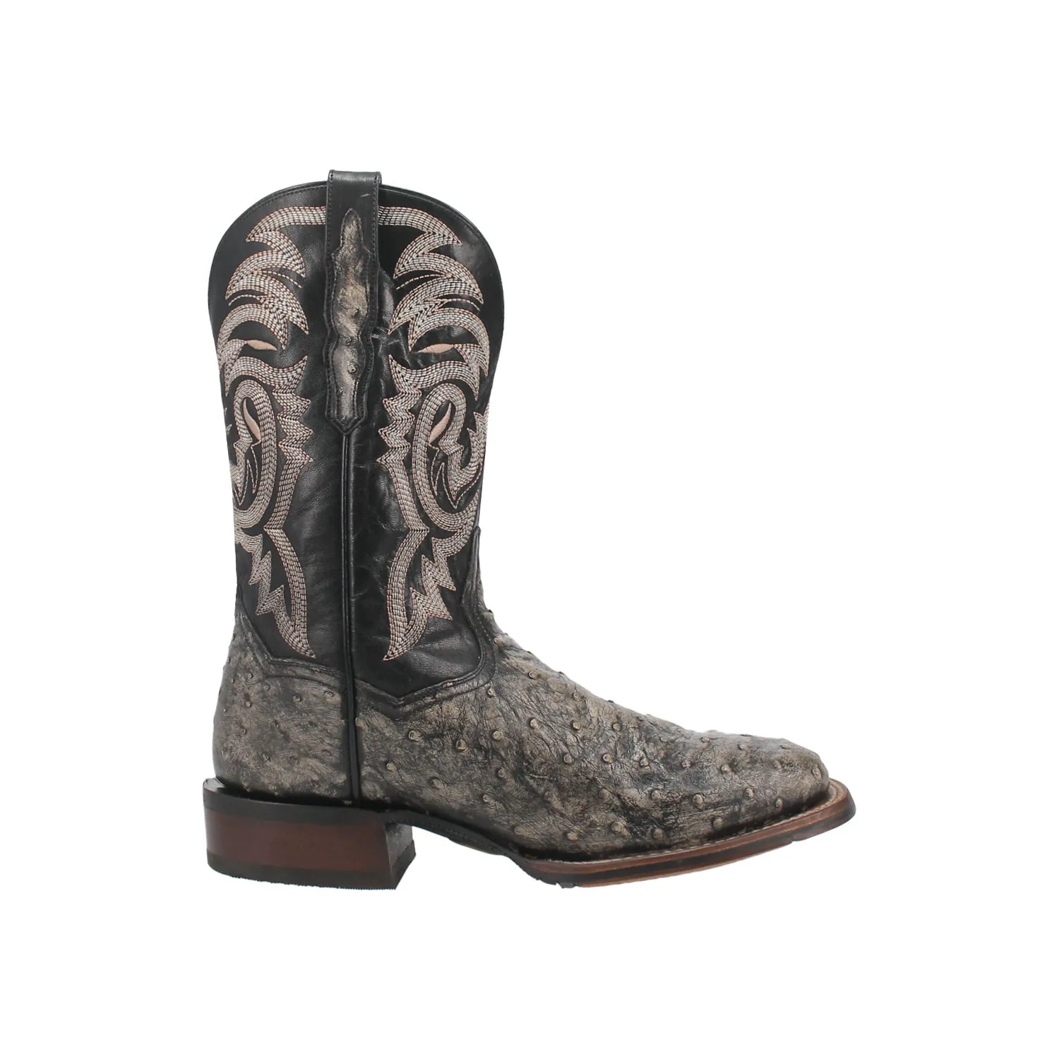 Dan Post Mens Dillinger Black Full Quill Ostrich Cowboy Boots