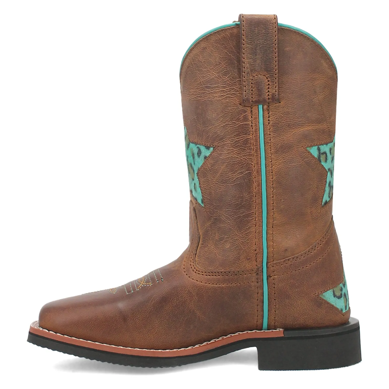 Dan Post Youth Girls Starr Brown Leather Cowboy Boots