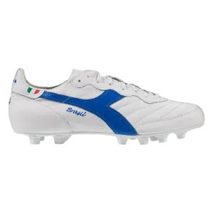 Diadora Brasil Italy OG MD PU Soccer Cleat - White/Blue