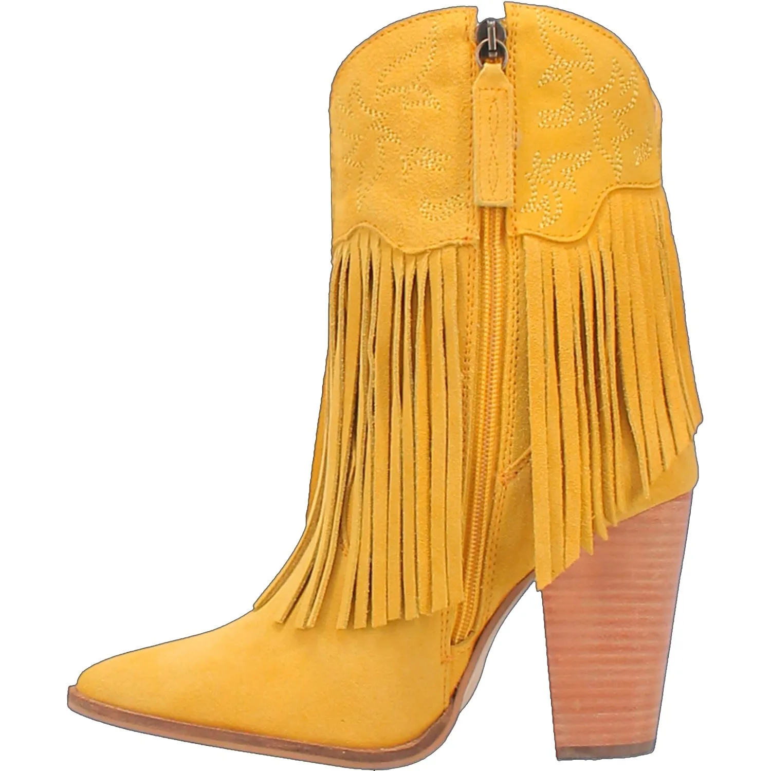 Dingo Womens Crazy Train Yellow Suede Fashion Boots