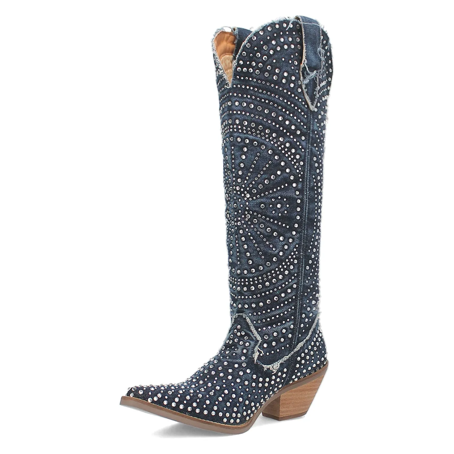 Dingo Womens Honkytonk Honey Blue Denim Cowboy Boots