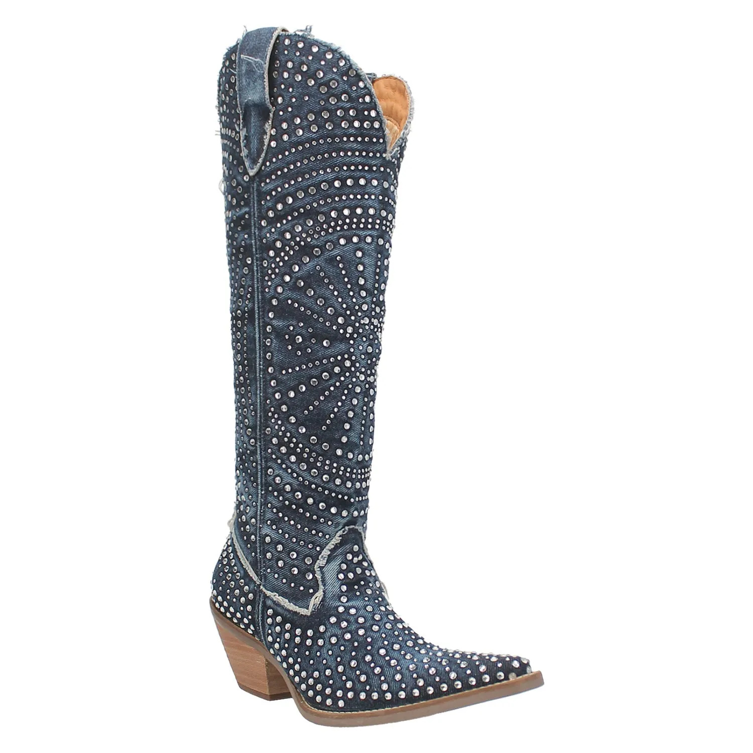 Dingo Womens Honkytonk Honey Blue Denim Cowboy Boots