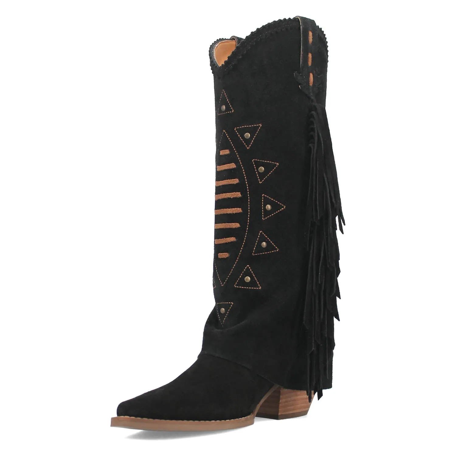 Dingo Womens Spirit Trail Black Suede Cowboy Boots