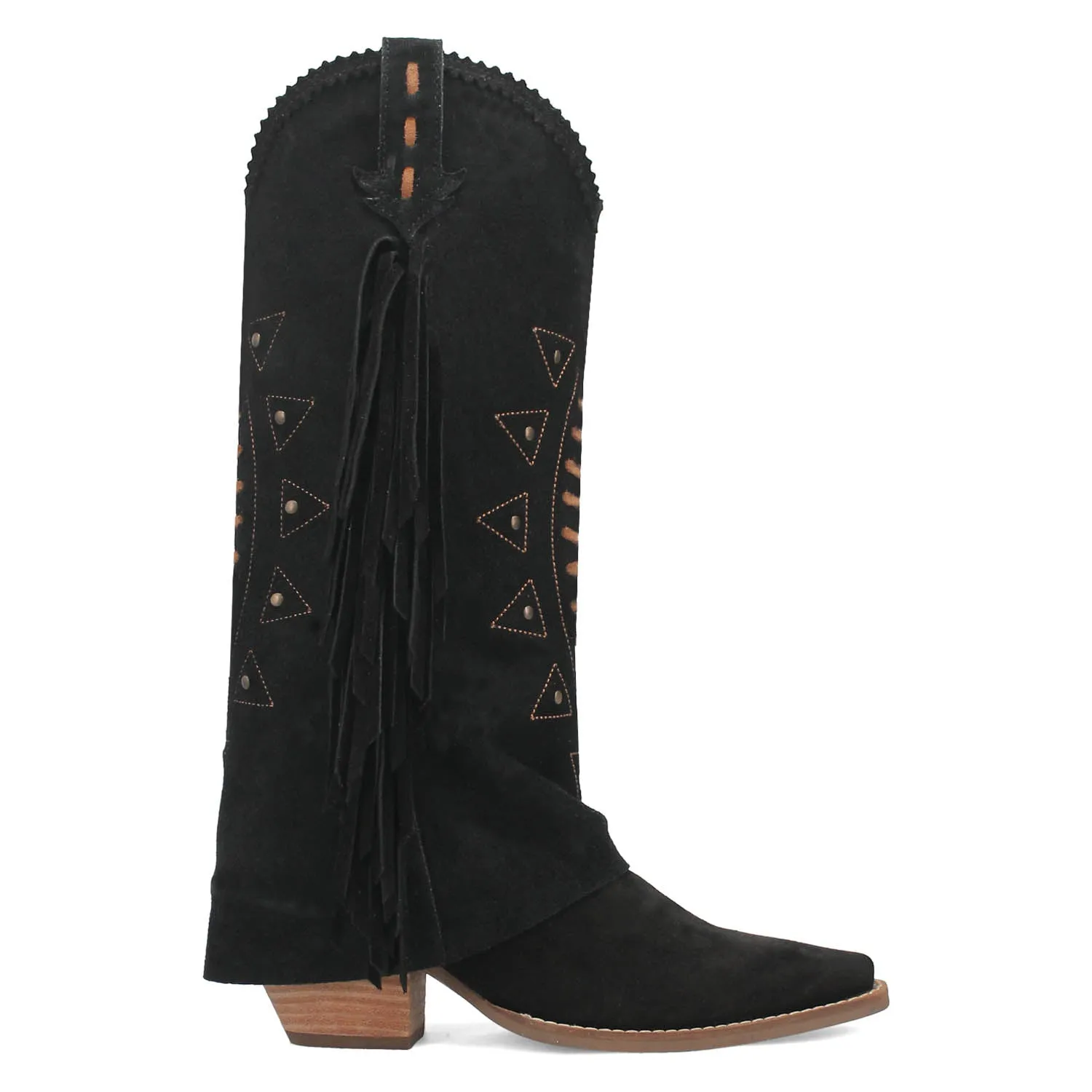 Dingo Womens Spirit Trail Black Suede Cowboy Boots