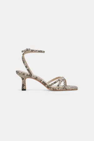 Dolce Vita Manji Kitten Heels in Black White Embossed Snake