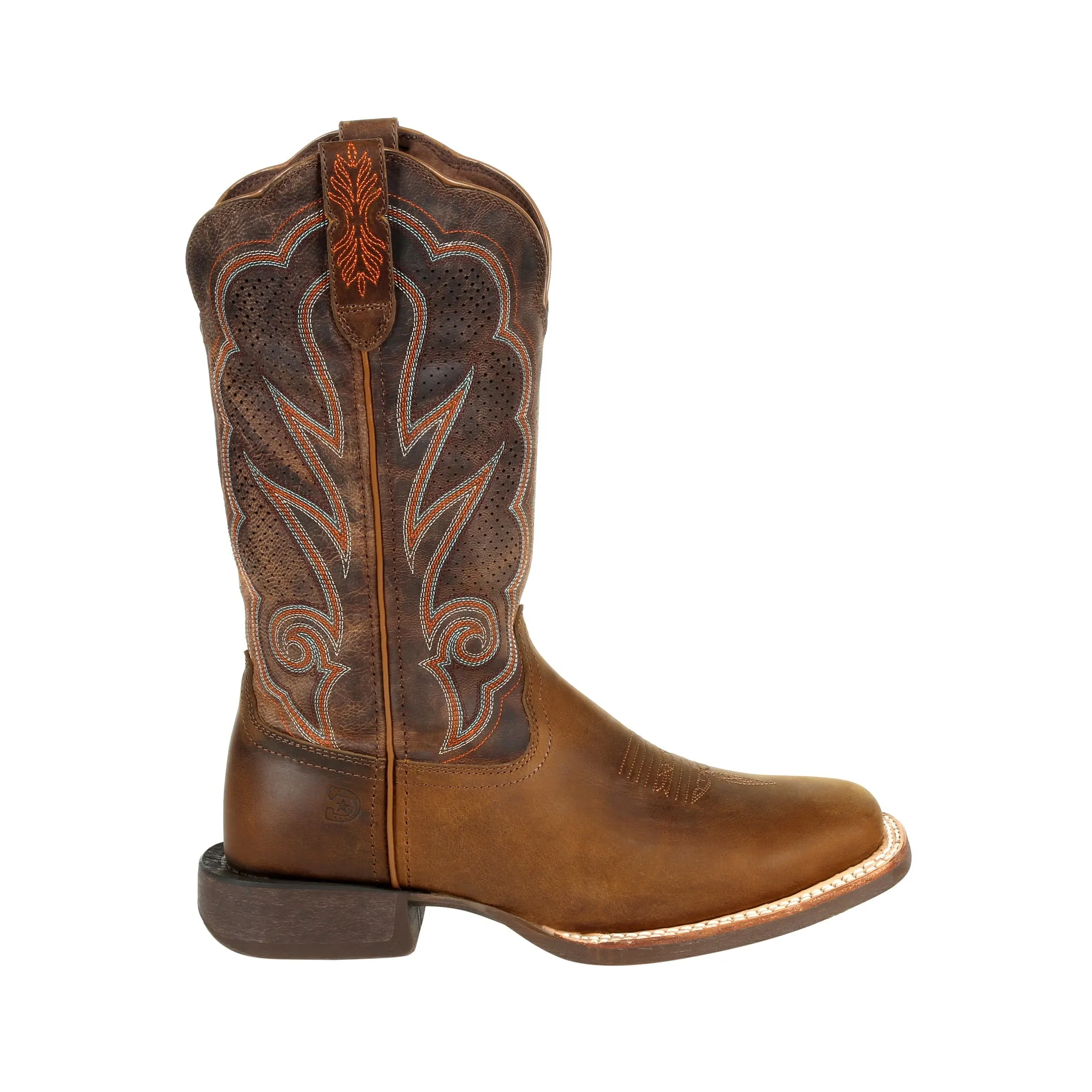 Durango Women's Cognac Ventilated Leather Square Toe Boot DRD0376