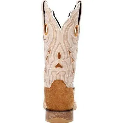 Durango Women's Lady Rebel Pro Cashew Rough Out & Bone Square Toe Cowgirl Boots DRD0423