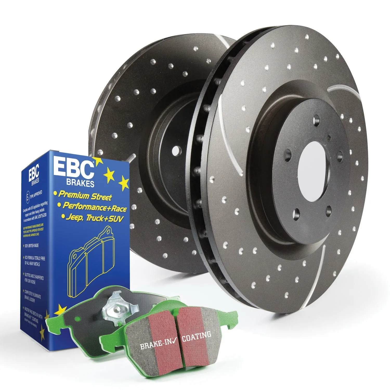 EBC Brakes S10KF1332 S10 Kits Greenstuff 2000 and GD Rotors