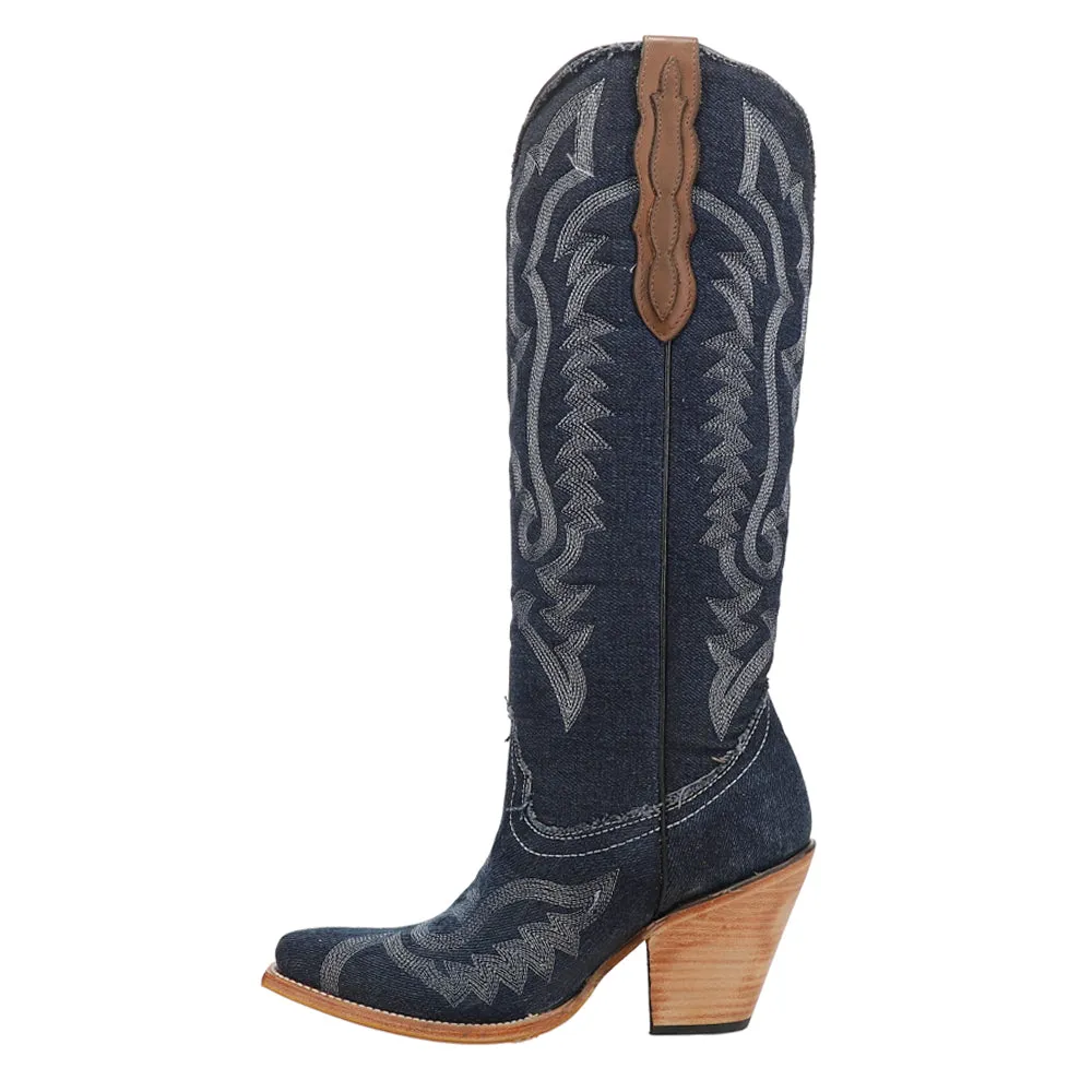 Embroidered Tall Pointed Toe Cowboy Boots