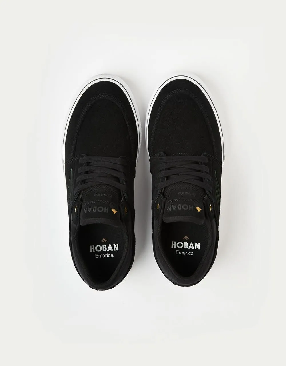 Emerica Hoban Skate Shoes - Black/White/Gold