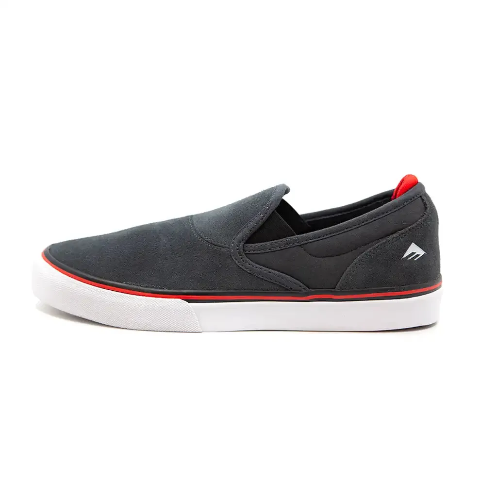 Emerica Wino G6 Slip-On Skate Shoe - Dark Grey / Black / Red