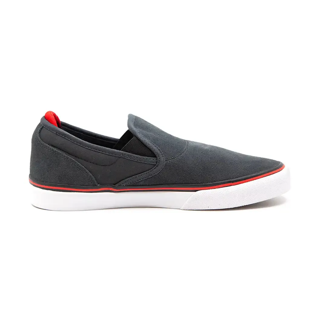 Emerica Wino G6 Slip-On Skate Shoe - Dark Grey / Black / Red