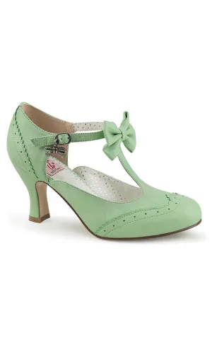 FLAPPER-11 Mint Faux Leather Heels