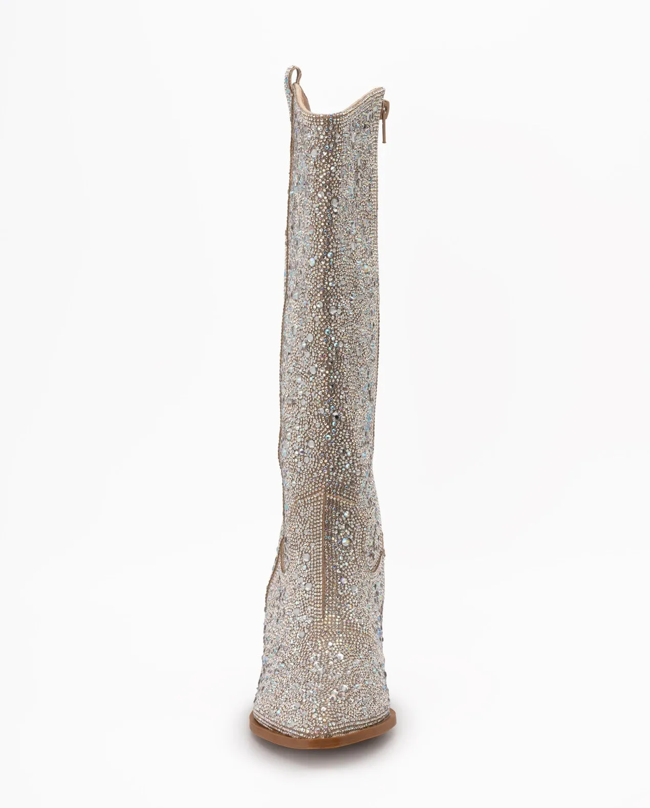 Glitzy | Clear Rhinestone Tall Western Boots