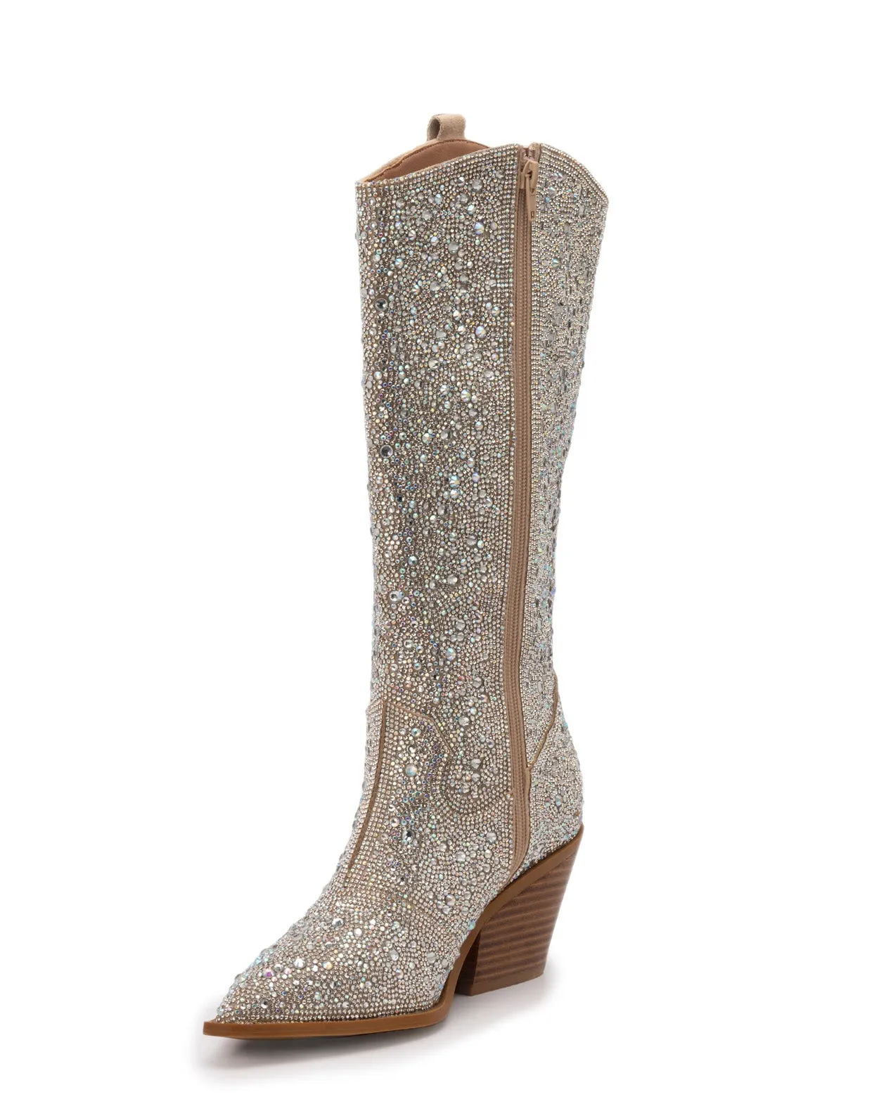 Glitzy | Clear Rhinestone Tall Western Boots