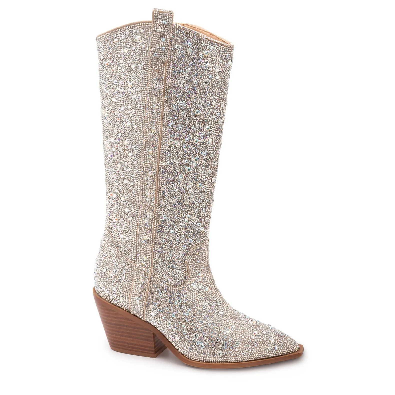 Glitzy | Clear Rhinestone Tall Western Boots